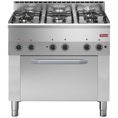 Fourneau 5 feux gaz, four à convection électrique 4x GN 1/1 C5FV6-PN